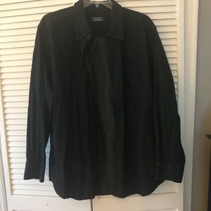 Men’s black denim button down